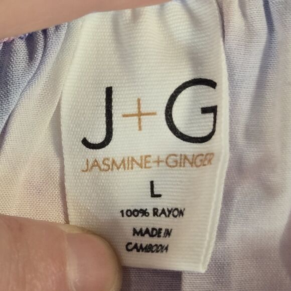 J + G Jasmine & Ginger Maxi Summer Dress Lrg Spaghetti Strap Side Slits Tie Dye - Picture 10 of 13